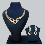 Party Wear Gold Plated CZ Stone Necklace Set