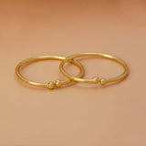 Cute Gold Plated Plain Open Baby Bangles