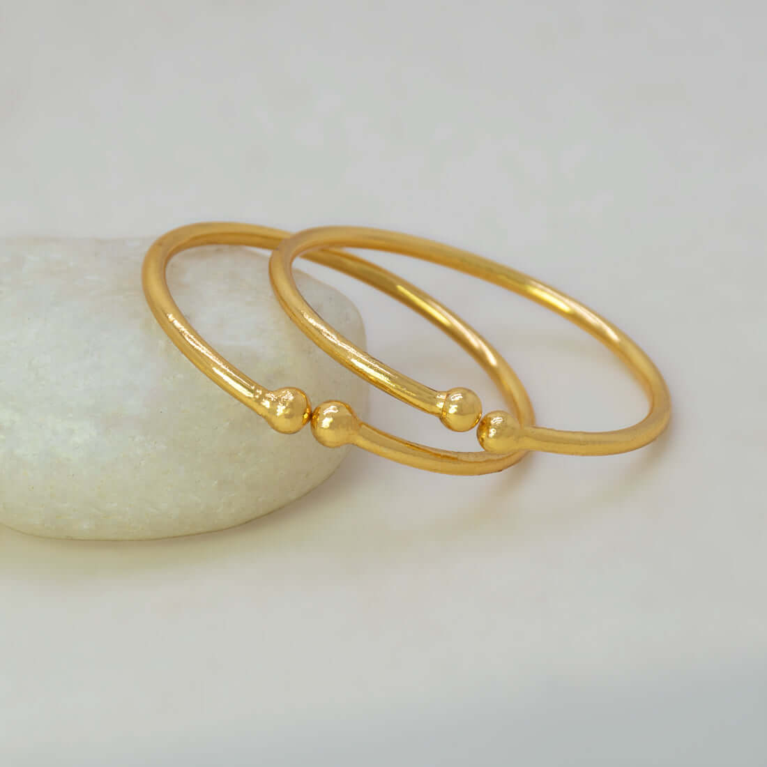 Cute Gold Plated Plain Open Baby Bangles