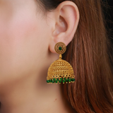 Grand Antique Matte Big Filigree Jhumka Earrings