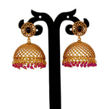 Premium Matte Dome Crystal Drop Jhumka Earrings
