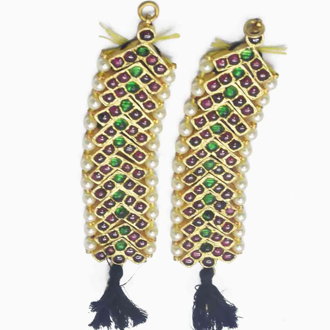 Real-temple-red-and-green-broad-ear-chain-matti-mattal