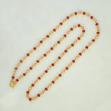 South Indian Coral Red and Golden Beaded Chain