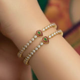 Regal Gold Plated ruby emerald bangles