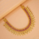 Elegant Ruby Stone Traditional Jasmine Necklace