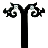 Silver-Tone-CZ-Solitaire-Stud-Earrings-Dmo