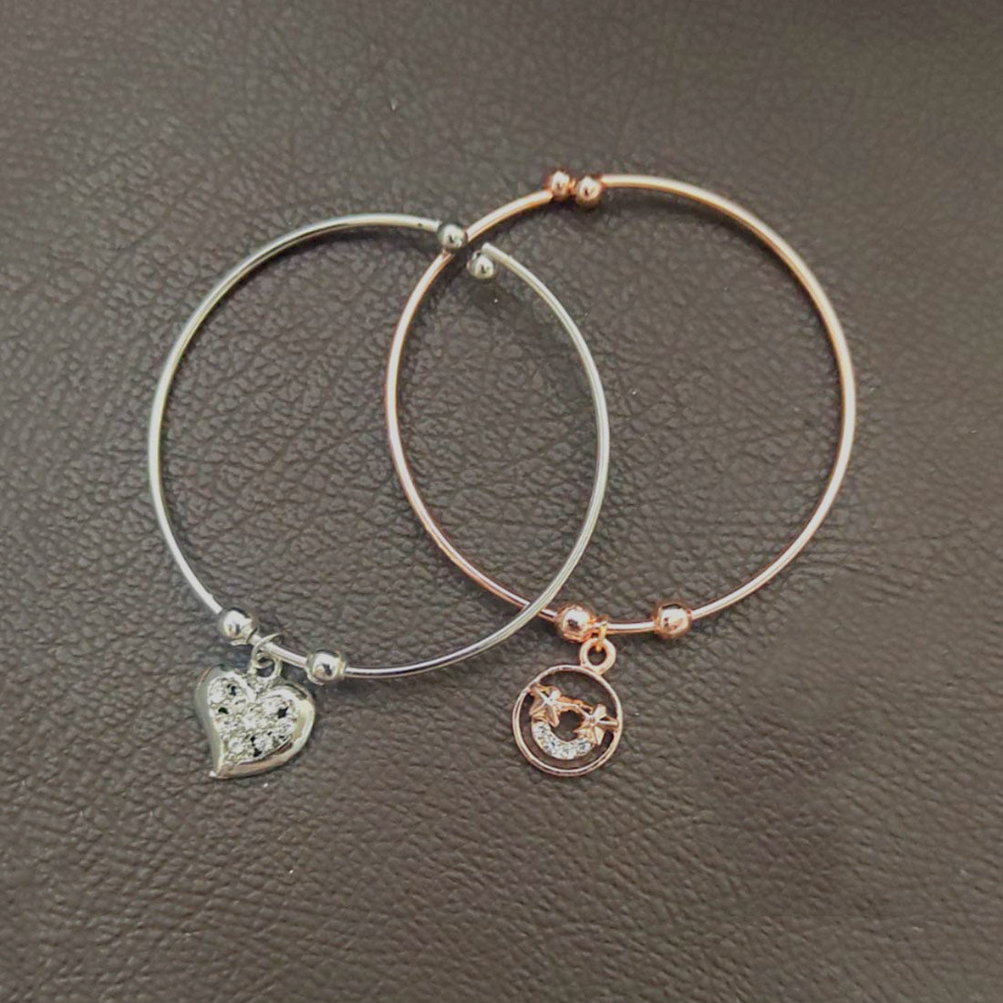 Silver_and_Rose-Gold-Plated_-CZ-Heart_Moon_Charm-Bangles