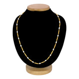 Simple Gold Plated Twisted Chain Pearl Mala