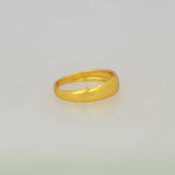 Classic Plain Gold-Plated Dome Band Ring