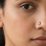 Simple Stone Flower Studs for Second Lobe, Nose & Kids