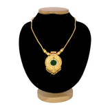 Stunning Gold Plated Big Round Enamel Pendant Necklace
