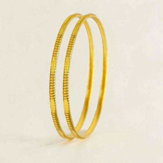 Stylish Gold Plated Designer Cutting Bangles elegantly displayed, perfect for daily wear and special occasions.