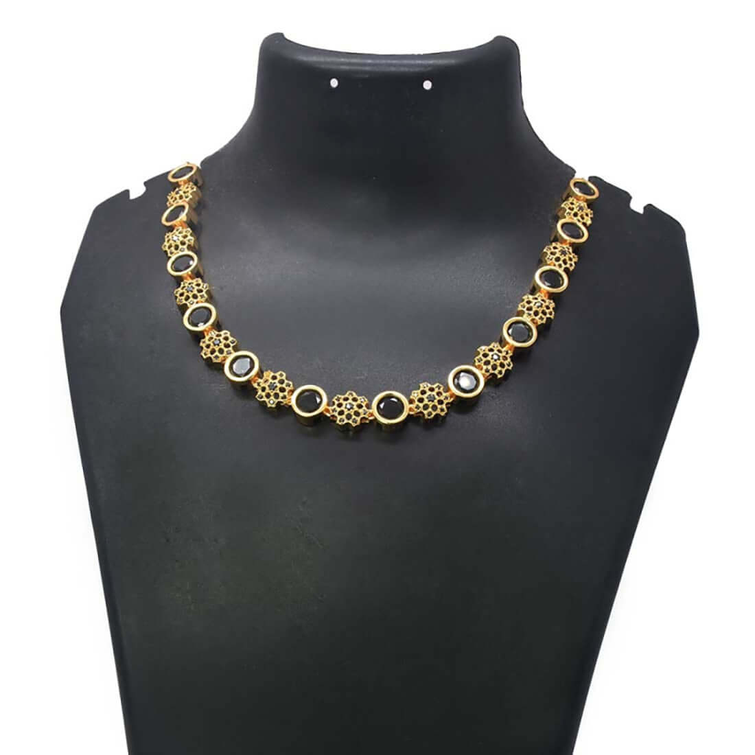 Stylish Black CZ's Premium Fashion Floral Necklace