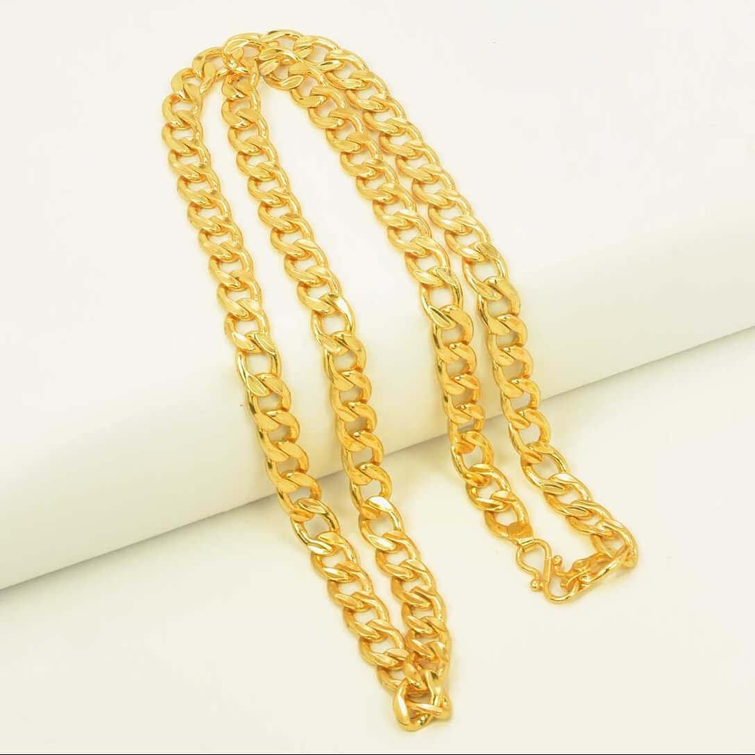 Stylish Gold Plated Gent's Thick Curb Link Chain