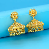 Classic Gold Plated Dome Jhumka Earrings