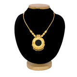 Traditional Gold Plated Big Enamel Pendant Necklace