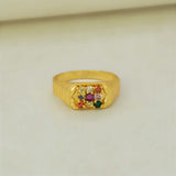 Traditional gold-plated Navaratna stone ring