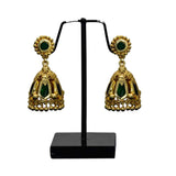 Premium Gold Plated Traditional Nagapadam Medium Jumka featuring intricate Cobra-hood motifs and bead danglers.