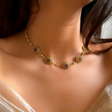 Trendy Antique Finish Kemp Floral Choker Set