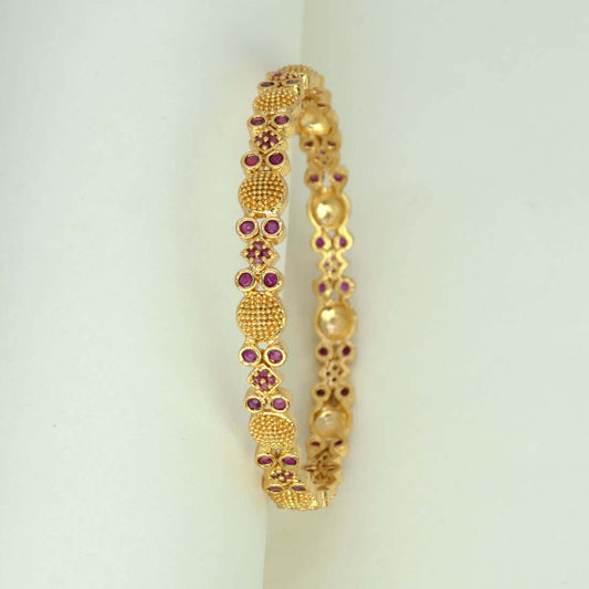 Trendy Gold Plated Designer Stone Bangle