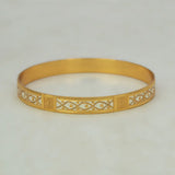 Two-Tone Wave Design Gold-Plated Bangle