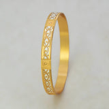 Two-Tone Wave Design Gold-Plated Bangle