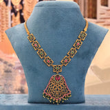 Victorian Antique Ruby Emerald Floral Necklace