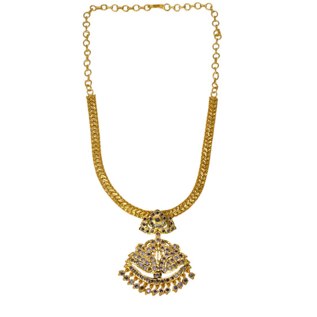Alluring Gold Plated Adial Stone Pendant Necklace - KSupreme