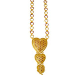 Alluring Gold Plated Ruby CZ Heart Bridal Long Chain - KSupreme