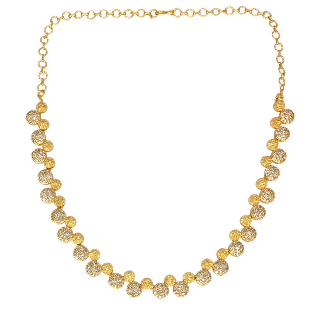 Alluring Round Gold Plated Jaipur Stone Necklace - K Supreme