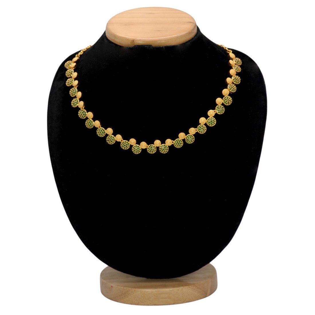 Alluring Round Gold Plated Jaipur Stone Necklace - K Supreme