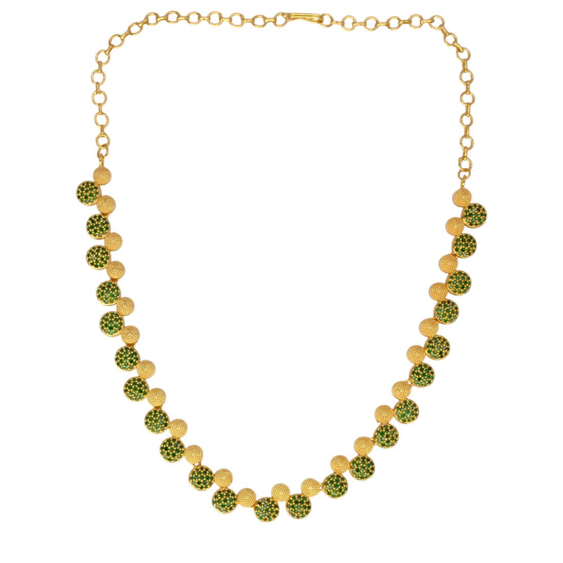 Alluring Round Gold Plated Jaipur Stone Necklace - K Supreme