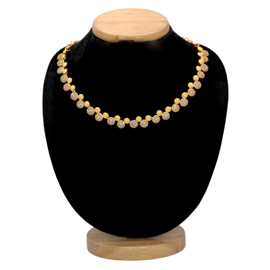 Alluring Round Gold Plated Jaipur Stone Necklace - K Supreme