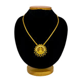 Antique Gold - Plated Blue Sapphire Lakshmi Necklace - KSupreme