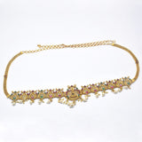Antique Gold Plated Ruby Emerald Nagas Lakshmi Peacock Hip Chain