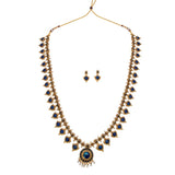 Antique Matte Imitation Palakka Long Chain Set - KSupreme