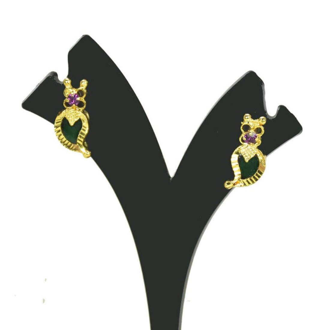 Beautiful Gold Plated Traditional Mango Ear Studs - K Supreme