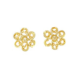 Big Floral Designer Gold Plated Studs Earrings - K Supreme