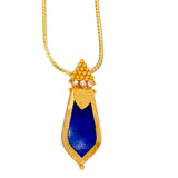 Big Gold Plated Blue Nagapadam Pendant - KSupreme