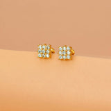 Bonny Gold Plated Square CZ Second Studs - K Supreme