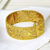 Charming Floral Premium Gold Plated Bridal Screw Bangle - K Supreme