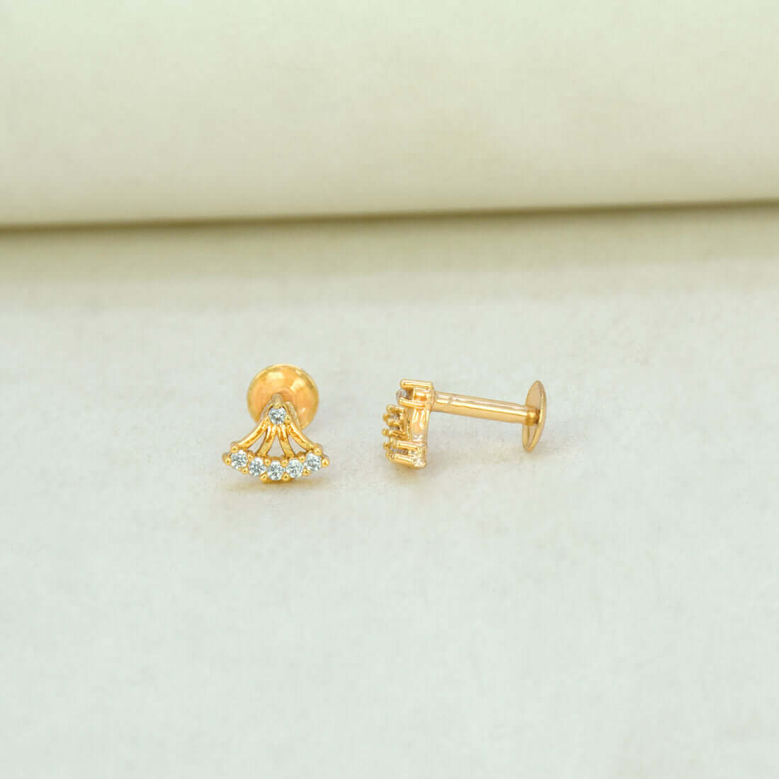 Charming Gold Plated CZ Second Studs - K Supreme