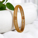 Chettinad Matte Mesh Design Ruby Stone Bangle - KSupreme