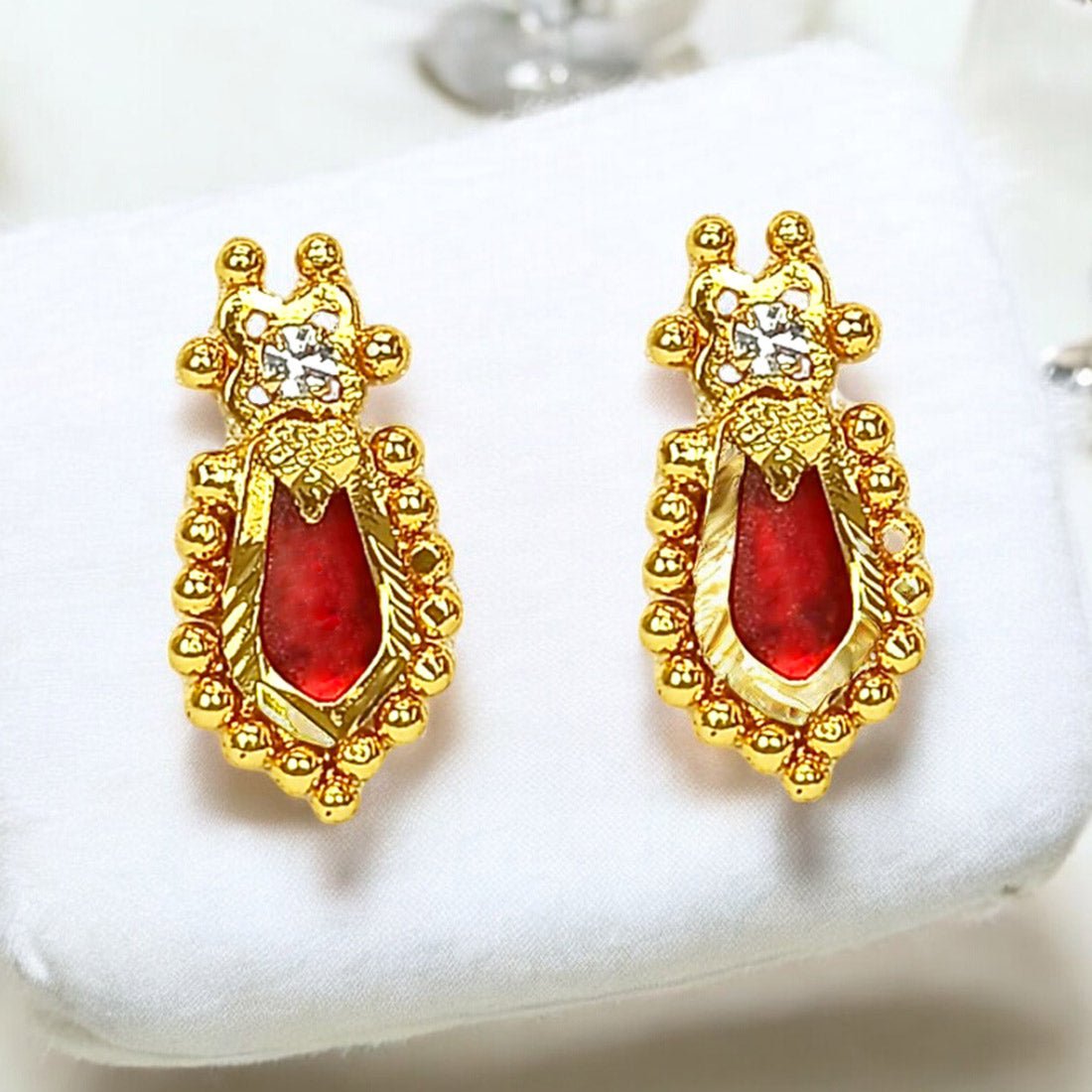 Classy Designer Nagapadam CZ Stone Ear Studs - KSupreme