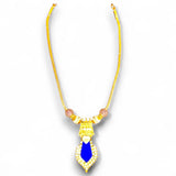 Classy Gold Plated Ruby Stones Nagapadam Pendant Necklace - KSupreme