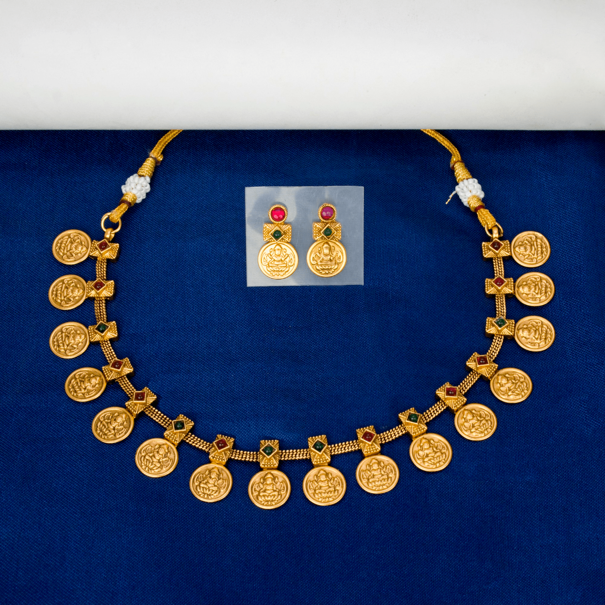 Contemporary Antique Lakshmi Kasu Necklace Set - K Supreme