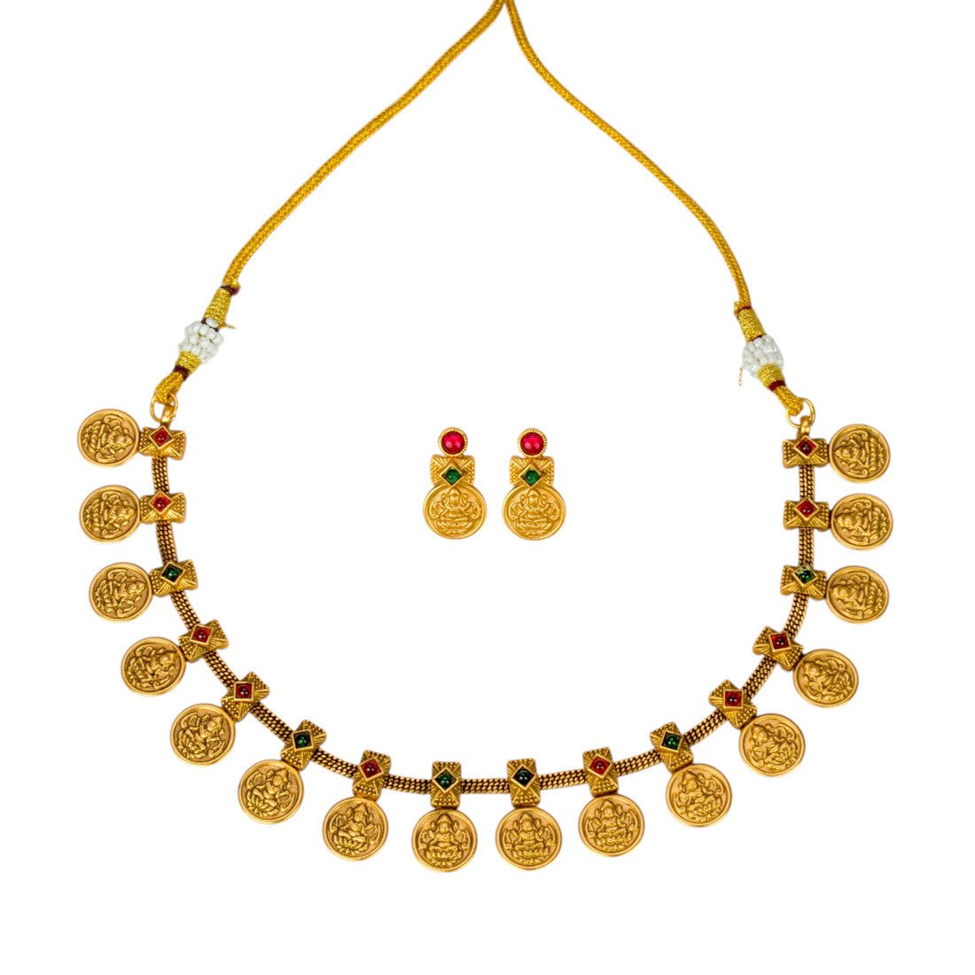 Contemporary Antique Lakshmi Kasu Necklace Set - K Supreme