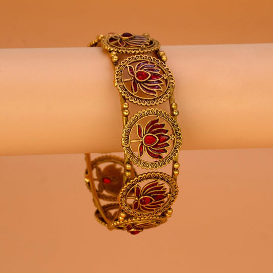 Contemporary Matte Finish Kemp Lotus Bangle - KSupreme