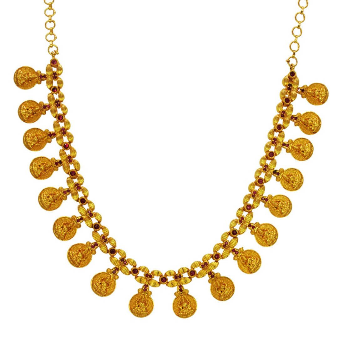 Contemporary Semi - precious Stone matte Lakshmi Kasu Necklace - K Supreme
