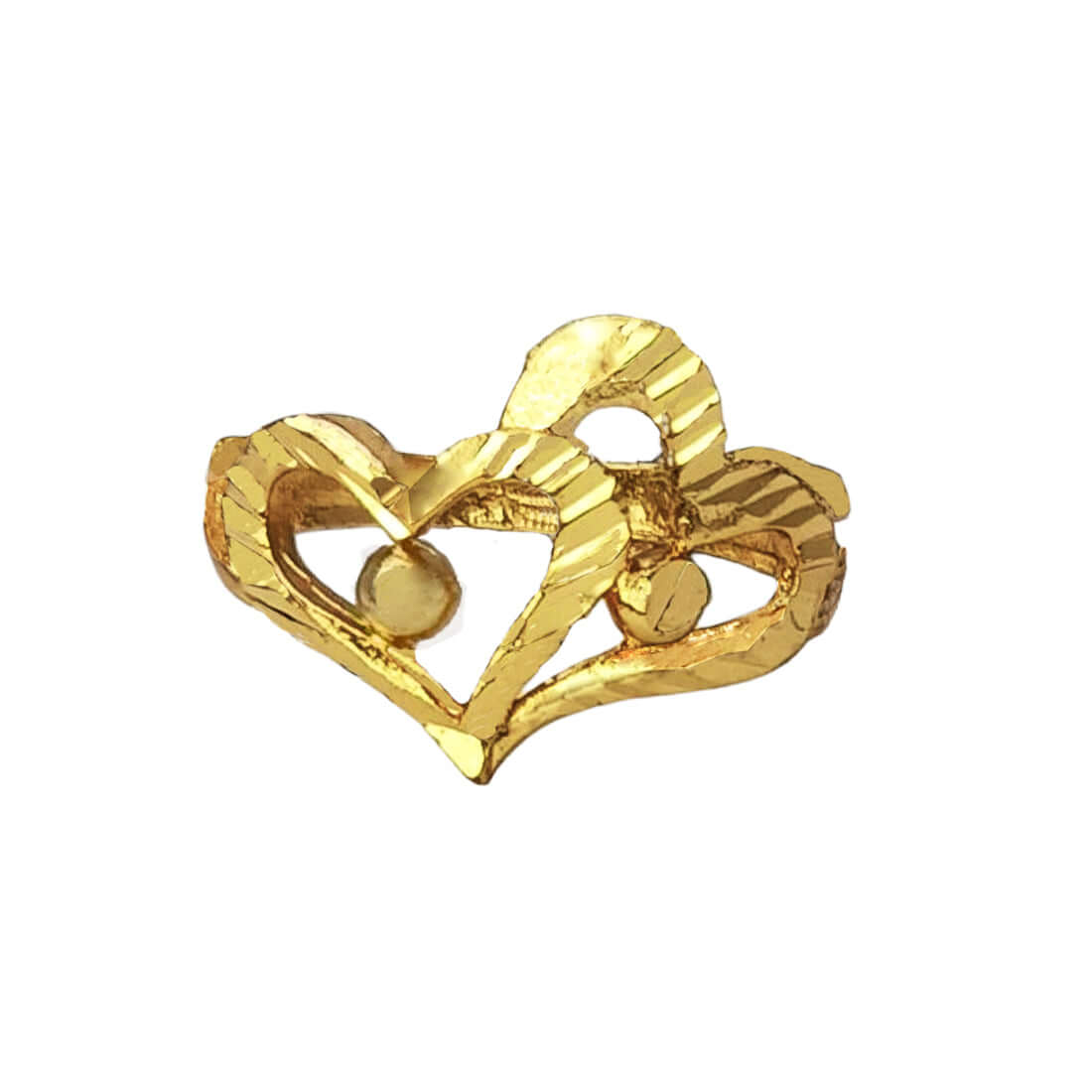 Cute Gold Plated Double Heart Finger Ring - K Supreme